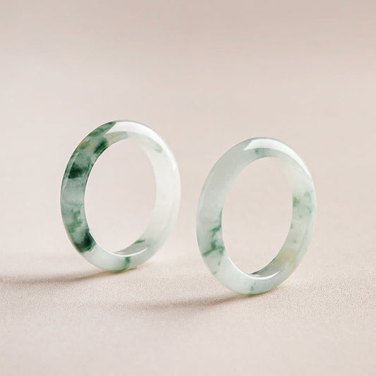 Jade  Natural Green Jade Luck Abundance Ring