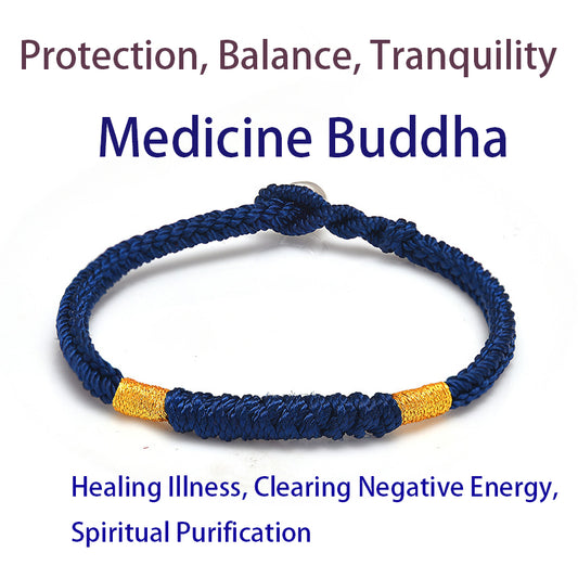 🔵Medicine Buddha Tibetan Bracelet：Wisdom and Healing: Serenity, Purification, and Infinite Potential – A New Beginning