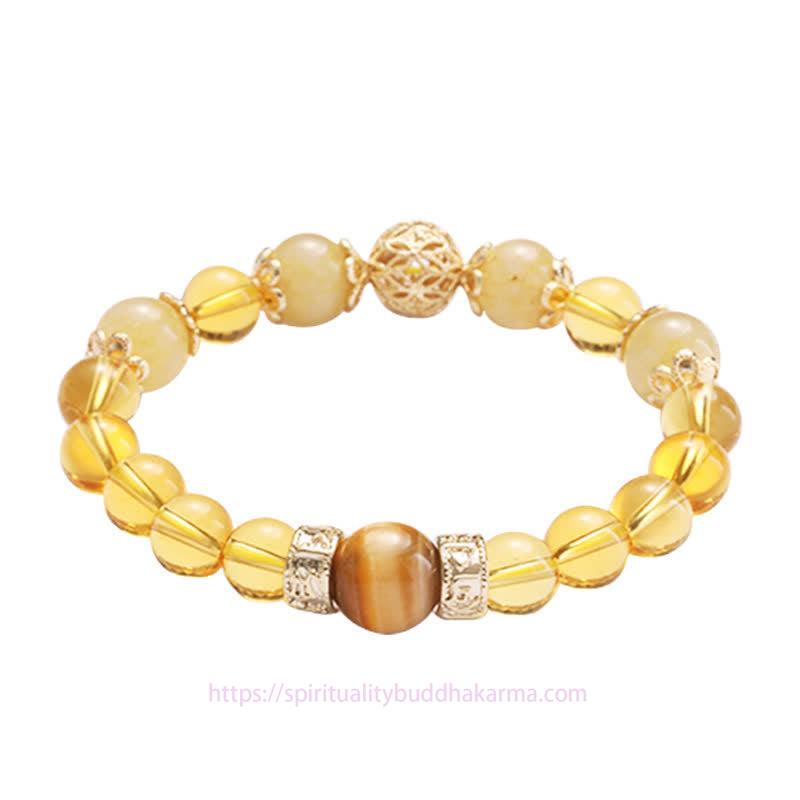 Golden Energy Citrine Wealth Solar Plexus Chakra (Third Chakra) Generosity Prosperity Beaded Bracelet