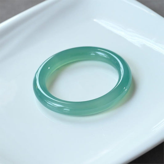 Jade  Natural Green Chalcedony Strength Bangle Bracelet