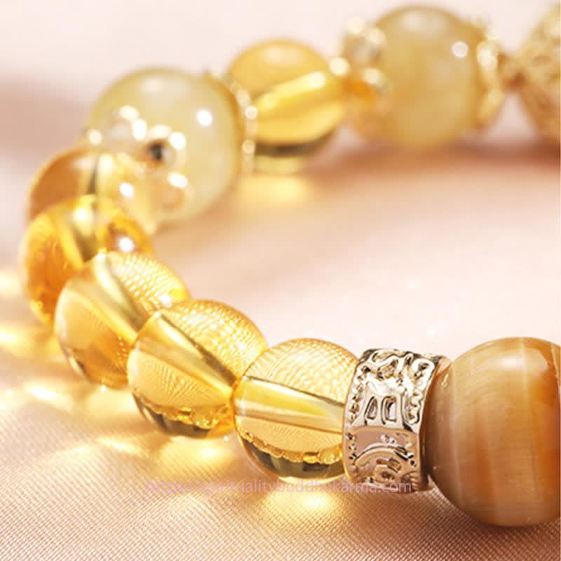 Golden Energy Citrine Wealth Solar Plexus Chakra (Third Chakra) Generosity Prosperity Beaded Bracelet