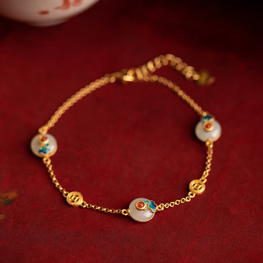 Jade  Auspicious Clouds Jade Pattern Luck Bracelet