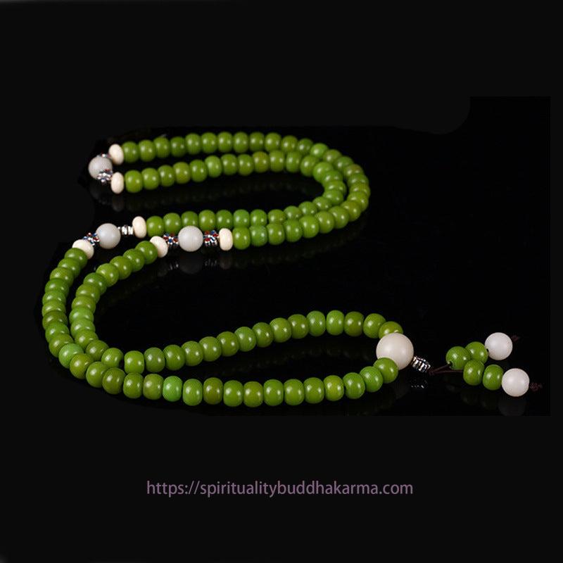 Cyan Bodhi Seed Mala 108 Beads Success Bracelet Necklace