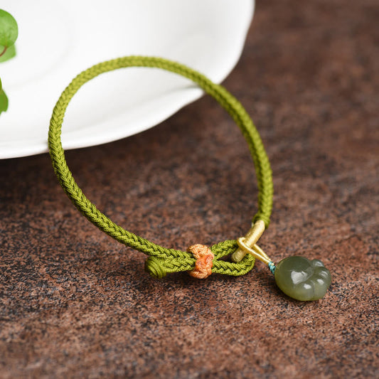 Jade  Jade Cat Paw Pattern Luck Abundance Bracelet