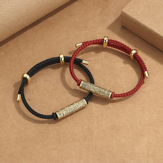 Ancient Tibetan Buddhist Red String Tradition  Tibet Handmade Tai Sui Rope Protection Strength Braided Bracelet
