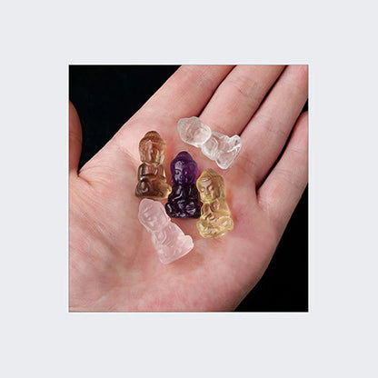 Spirituality Various Crystal Amethyst Pink Crystal White Crystal Citrine Buddha Carved Spiritual Healing Necklace Pendant Decoration