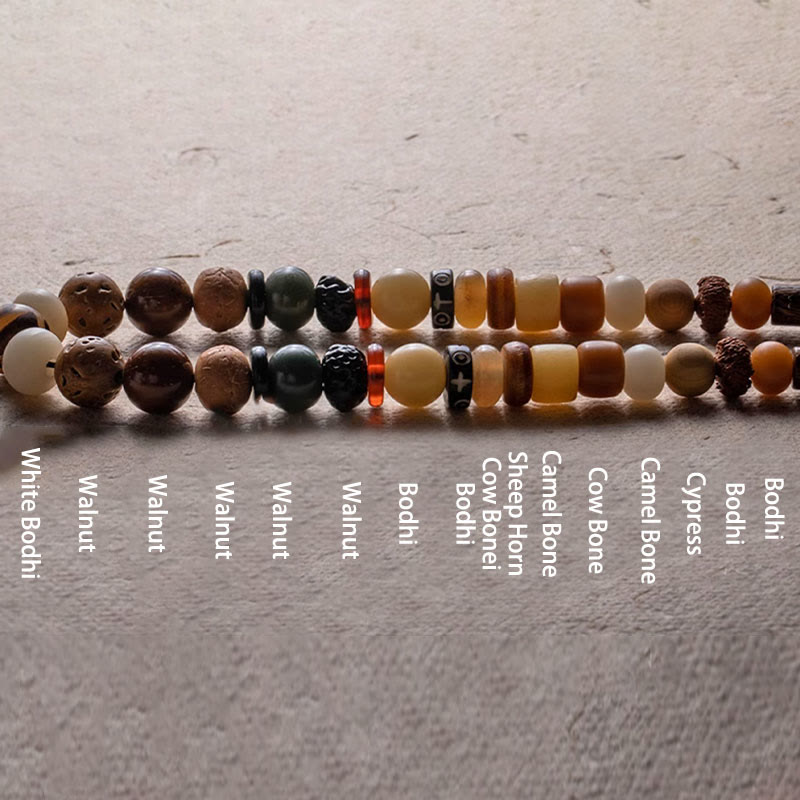 Spirituality Buddha Karma Tibetan 108 Mala Beads Bodhi Seed Buddha Head Nine Palaces Eight Diagrams OM Wisdom Bracelet