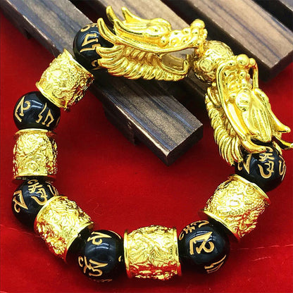 Spirituality Buddha Karma Double Dragon Wealth Protection Bracelet