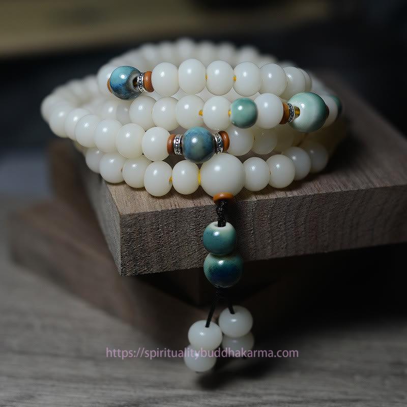 Spirituality Buddha Karma 108 Mala Beads Bodhi Seed Keep Away Evil Spirits Calm Bracelet