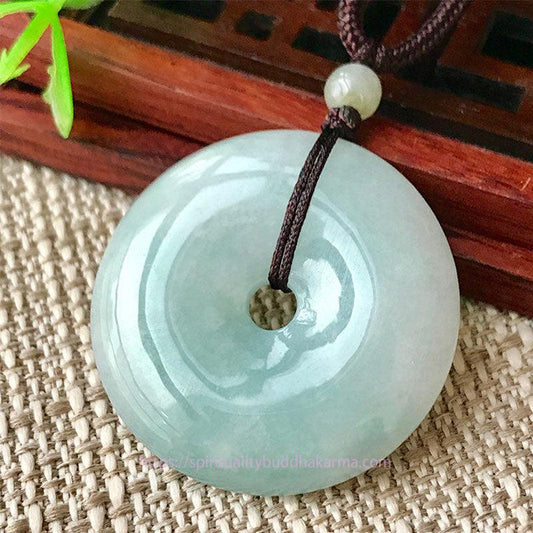 Jade  Round Jade String Luck Necklace Pendant