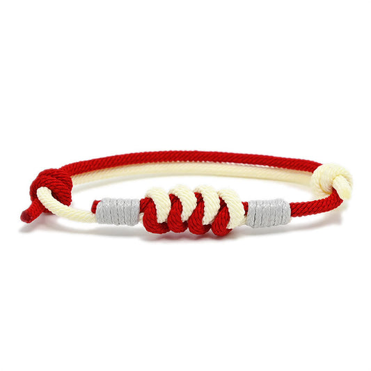 Ancient Tibetan Buddhist Red String Tradition  Simple Design King Kong Knot Strength Braid String Bracelet