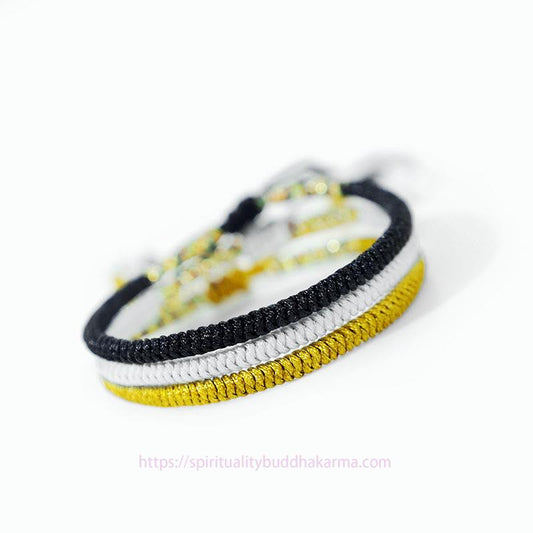 Ancient Tibetan Buddhist Red String Tradition  3Pcs Tibetan Handmade Multicolor King Kong Knot Amulet Bracelet