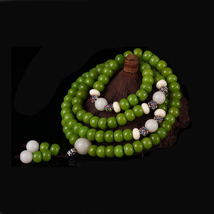 Cyan Bodhi Seed Mala 108 Beads Success Bracelet Necklace