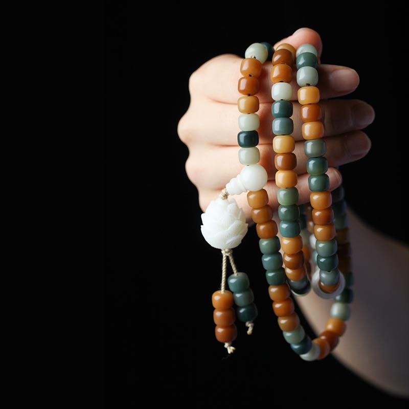 Spirituality Buddha Karma Bodhi Lotus Mala Harmony Necklace Bracelet