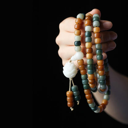 Spirituality Buddha Karma Bodhi Lotus Mala Harmony Necklace Bracelet