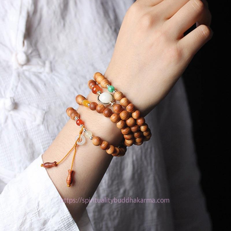 Spirituality Buddha Karma Tibetan Rosewood Mala Healing Necklace Bracelet
