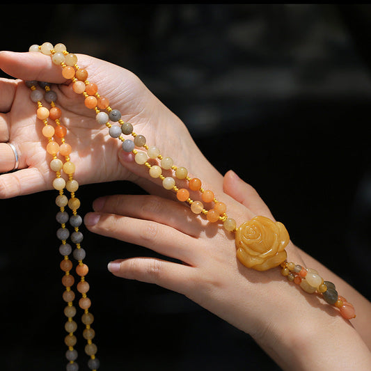 Jade  Tibetan Golden Silk Jade Wealth Pendant Necklace