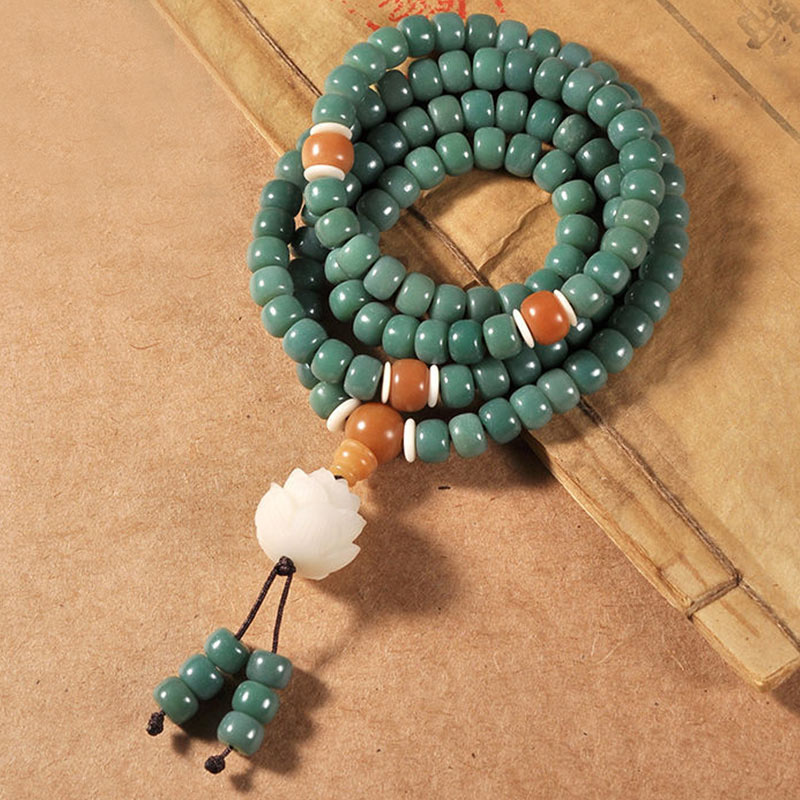 Spirituality Buddha Karma Lotus Cyan Bodhi Seed Success Bracelet