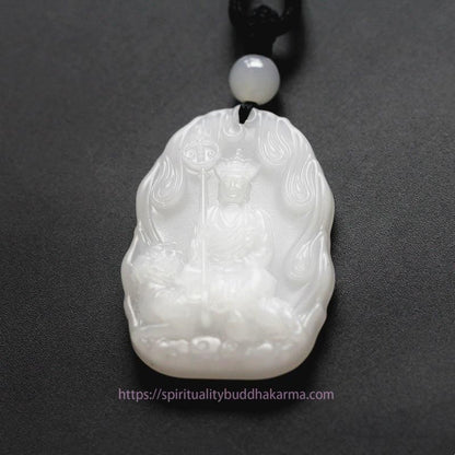 Buddha Energy Necklace Ksitigarbha Buddha Liuli Crystal Serenity Amulet Necklace Pendant