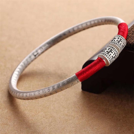 Ancient Tibetan Buddhist Red String Tradition  Tibet Om Mani Padme Hum Luck Red String Bracelet Bangle