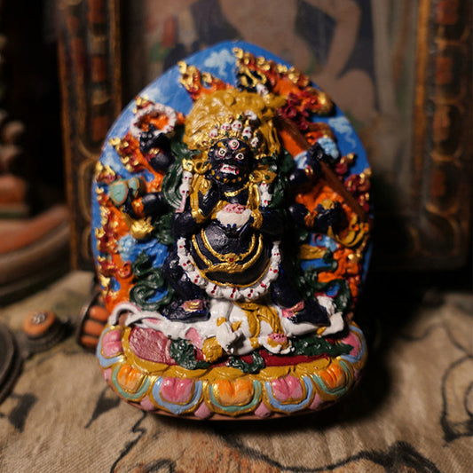 Spirituality Mini Daikokuten God of Wealth Buddha Tibet Clay Serenity Home Decoration