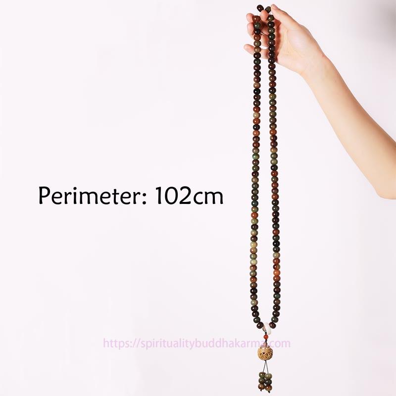 Spirituality Buddha Karma 108 Mala Beads Dunhuang Color Bodhi Seed Dzi Bead Keep Away Evil Spirits Bracelet