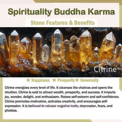 Golden Energy Citrine Amethyst Wealth Solar Plexus Chakra (Third Chakra) White Crystal Zircon Flower Spiritual Healing Bracelet