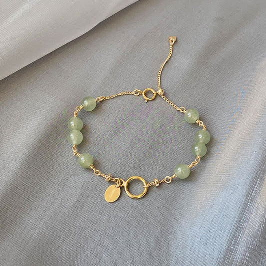 Jade  Unique Natural Hetian Jade 14K Gold filled Luck Beaded Bracelet