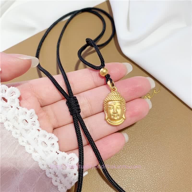 Buddha Energy Necklace Gold Buddha Copper Wealth Necklace Pendant