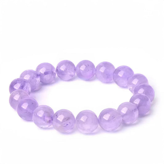 N006 Natural Lavender Amethyst Crystal Bracelet - Promote Tranquility and Balance Crown Chakra