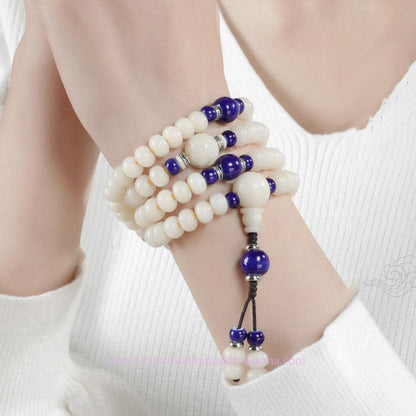Spirituality Buddha Karma Bodhi Seed Bead Lotus Blessing Charm Bracelet