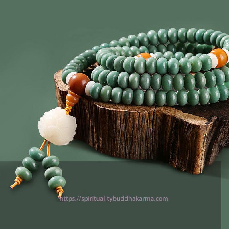 Spirituality Buddha Karma Lotus Cyan Bodhi Seed Success Bracelet