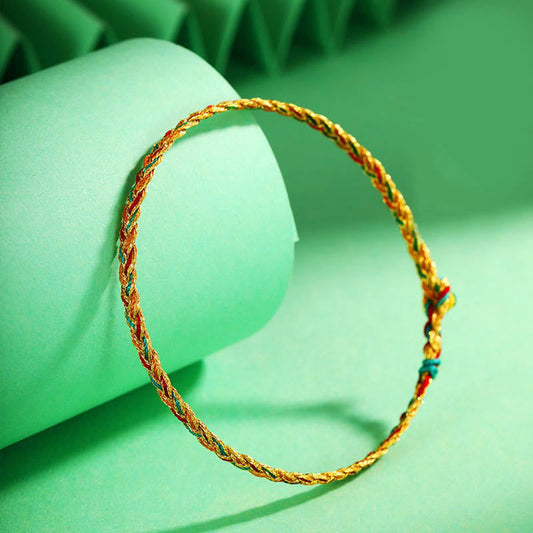 Ancient Tibetan Buddhist Red String Tradition  Handmade Multicolored Dragon Scale Pattern Braid String Bracelet
