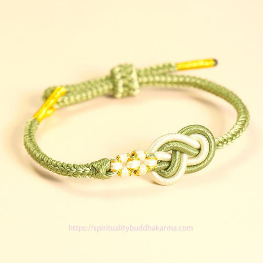Ancient Tibetan Buddhist Red String Tradition  Handcrafted Eight Thread Peace Knot Peach Blossom Knot Luck Connection Bracelet