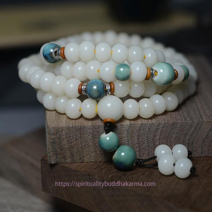Spirituality Buddha Karma 108 Mala Beads Bodhi Seed Keep Away Evil Spirits Calm Bracelet