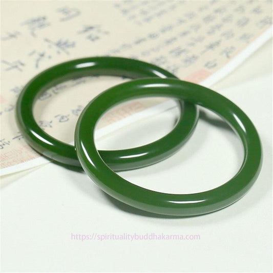 Jade  Cyan Jade Longevity Blessing Bangle Bracelet