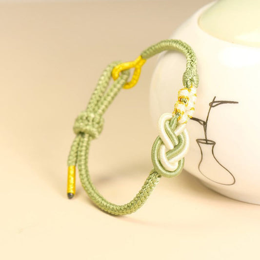 Ancient Tibetan Buddhist Red String Tradition  Handcrafted Eight Thread Peace Knot Peach Blossom Knot Luck Connection Bracelet