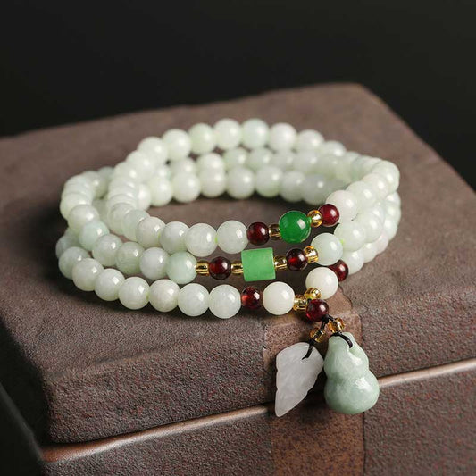 Spirituality Natural Jade Pixiu Buddha Abundance Bracelet Mala