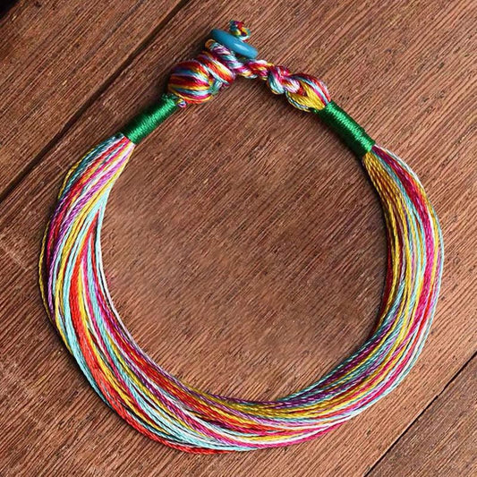 Ancient Tibetan Buddhist Red String Tradition  Tibetan Handmade Five Colorful Thread Dragon Boat Festival Protection Adult Child String Bracelet