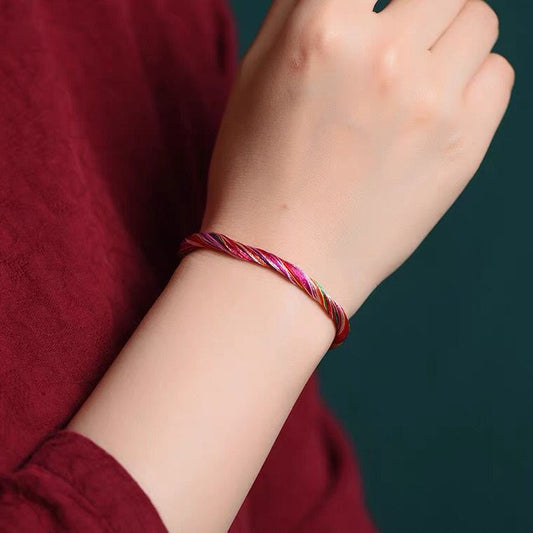 Ancient Tibetan Buddhist Red String Tradition  Tibetan Handmade Five Colorful Thread Dragon Boat Festival Protection Adult Child String Bracelet