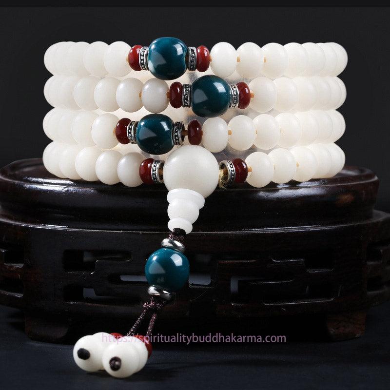 Spirituality Buddha Karma Bodhi Seed Bead Lotus Blessing Charm Bracelet