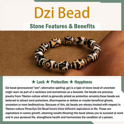 Spirituality Buddha Karma Natural Tibet 108 Mala Beads Purple Bodhi Seed Three-eyed Dzi Bead Copper Dorje Harmony Bracelet