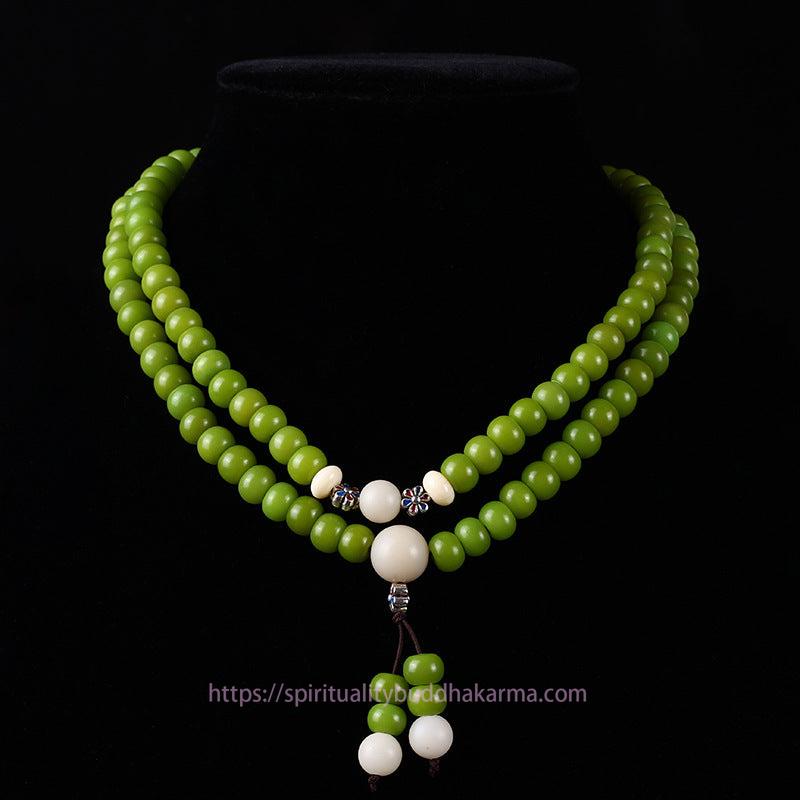Cyan Bodhi Seed Mala 108 Beads Success Bracelet Necklace